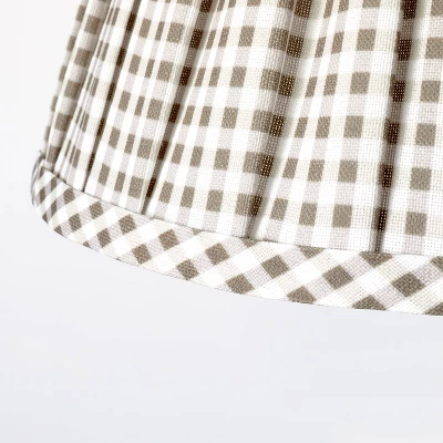 Ceramic Table Lamp With Gingham Print Pleated Shade White (Includes LED Light Bulb) - Threshold⢠Designed With Studio McGee - Image 3