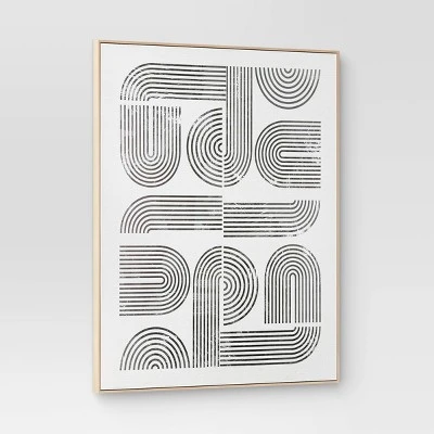 45" X 55" Line Art I Framed Kraft Wall Canvas - Threshold⢠- Image 2