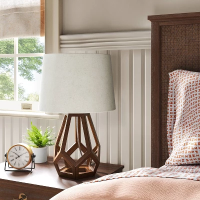 Large Wood Geo Assembled Table Lamp - Threshold⢠- Image 2