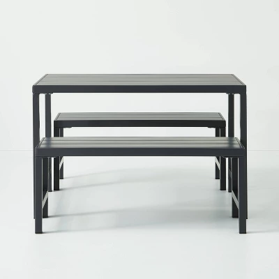 3pc Kids' Metal Outdoor Table Set - Dark Gray - Hearth & Hand⢠With Magnolia - Image 2