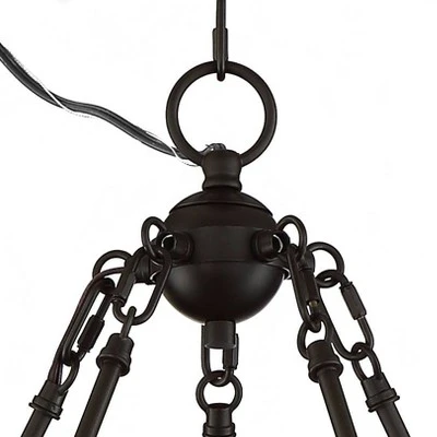 Possini Euro Design Bellis Bronze Wagon Wheel Pendant Chandelier 25" Wide Modern Clear Glass 5-Light Fixture For Dining Room House Kitchen Island Home - Image 4