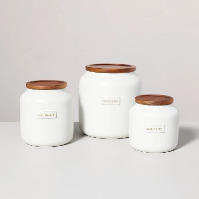 Dry Goods Stoneware Canister With Wood Lid Cream/Brown - Hearth & Hand⢠With Magnolia - Image 2