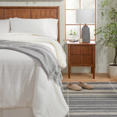 Wool Blend Variegated Stripe Area Rug Dark Gray - Hearth & Hand⢠With Magnolia