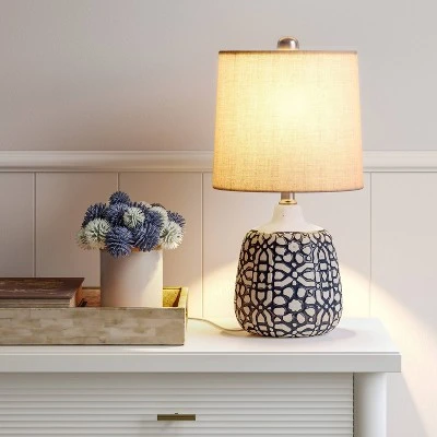 Assembled Ceramic Table Lamp Blue - Threshold⢠- Image 2