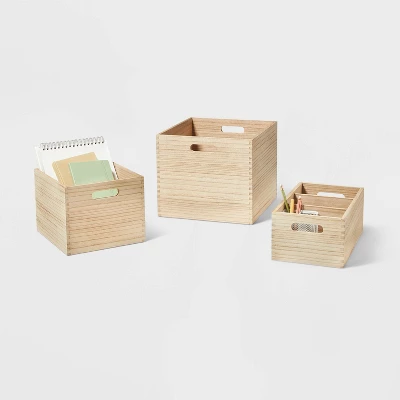 Small Decorative Light Wood Crate Natural - Brightroom⢠- Image 3