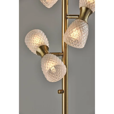 Nina Floor Lamp Antique Brass (Includes LED Light Bulb) - Adesso