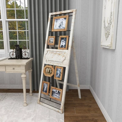 Wood 6 Slot Wall Photo Frame With Floor Stand Brown - Olivia & May - Image 11
