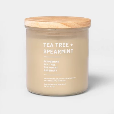 Glass Jar Tea Tree And Spearmint Candle Beige - Threshold⢠- Image 3