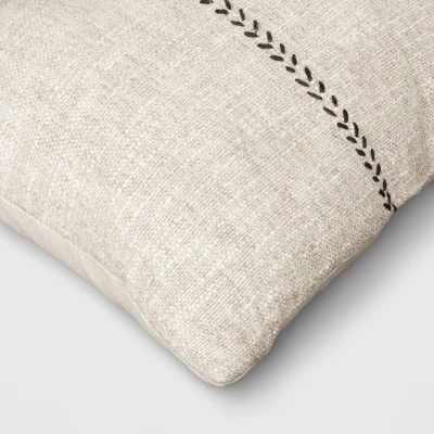 Oversized Stitched Lumbar Throw Pillow Neutral - Threshold⢠- Image 3