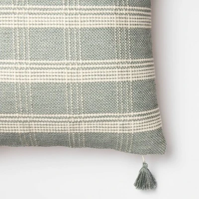 Woven Plaid Throw Pillow With Tassel Zipper - Threshold⢠Designed With Studio McGee - Image 2