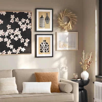 30" X 36" Ditsy Floral Framed Canvas Natural - Thresholdâ˘