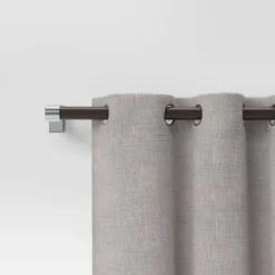 Dark Faux Wood Curtain Rod Nickel - Thresholdā¢