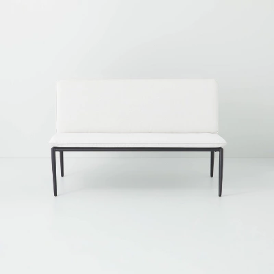 Cushioned Metal Outdoor Loveseat - Cream/Black - Hearth & Hand⢠With Magnolia - Image 2