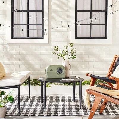 10ct Incandescent Indoor/Outdoor Orb String Lights Black/White - Hearth & Hand⢠With Magnolia