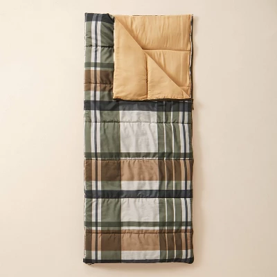 Adult Fall Plaid 40 Degree Sleeping Bag Green/Cream/Almond/Blue - Hearth & Hand⢠With Magnolia - Image 2