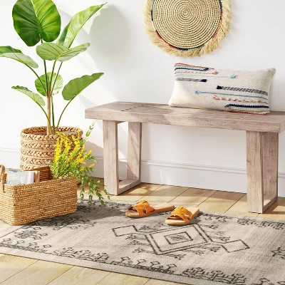 Hancock Distressed Center Motif Rug Beige - Thresholdâ˘