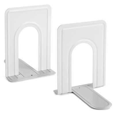 Juvale 12 Pack Metal Bookends For Shelves, Heavy Duty White Book Stoppers For Library, Living Room, Or Office (5x6.6x 5.8 In) - Image 7