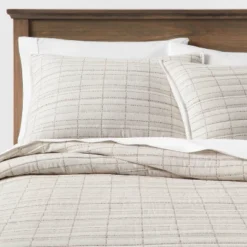 Flannel Windowpane Quilt Sham - Thresholdâ˘