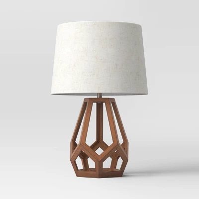 Large Wood Geo Assembled Table Lamp - Threshold⢠- Image 4