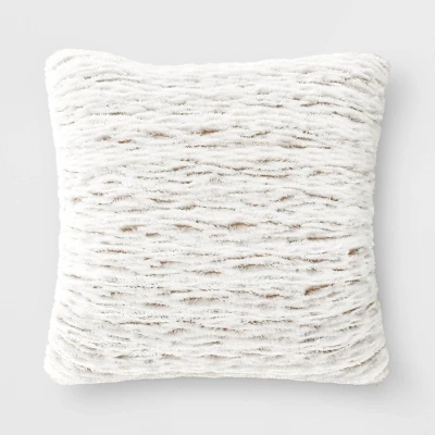 Tipped Snow Leopard Faux Fur Square Throw Pillow - Threshold⢠- Image 5