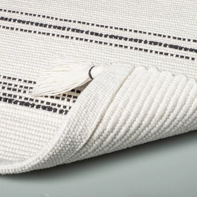 Tonal Stripes Bath Rug Sour Cream/Railroad Gray - Hearth & Hand⢠With Magnolia - Image 3