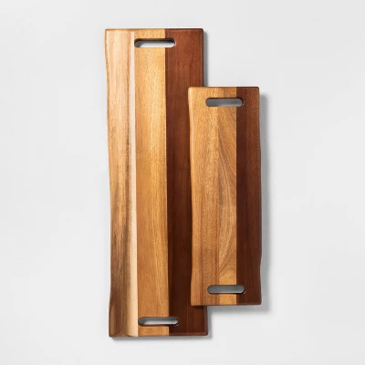 10"x30" Two-Tone Wooden Cut & Serve Board Brown - Hearth & Hand⢠With Magnolia - Image 2