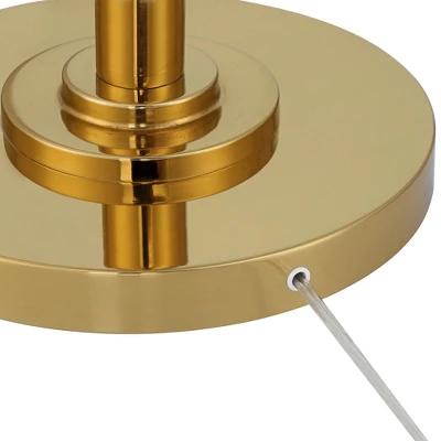 Possini Euro Design Kinsey Modern Downbridge Floor Lamp 67" Tall Warm Brass Metal Stone Pattern Glass Shade For Living Room Reading Bedroom Office - Image 5