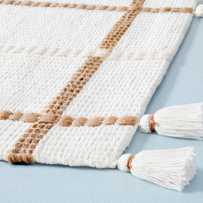 Bold Cross Stripes Tassel Rug Cream/Tan - Hearth & Hand⢠With Magnolia - Image 2