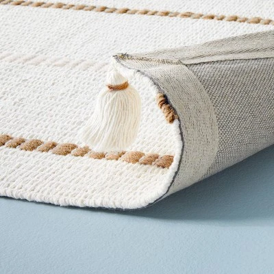 Bold Cross Stripes Tassel Rug Cream/Tan - Hearth & Hand⢠With Magnolia - Image 3