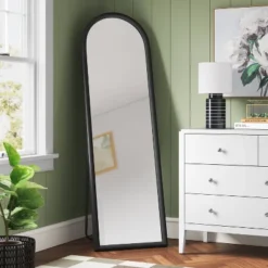 20" X 65" Arch Floor Mirror Black - Thresholdâ˘