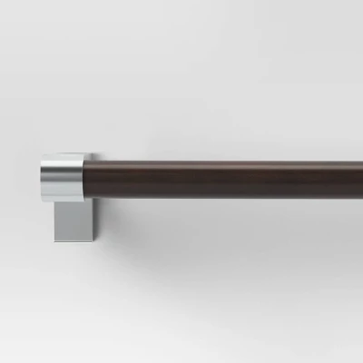 Dark Faux Wood Curtain Rod Nickel - Threshold⢠- Image 3