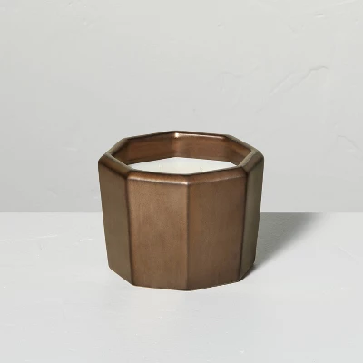 Octagonal Ceramic Salted Honey Fall Jar Candle Metallic Bronze - Hearth & Hand⢠With Magnolia - Image 4
