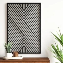 Geometric MDF Wood Wall Panel Black - Project 62ā¢