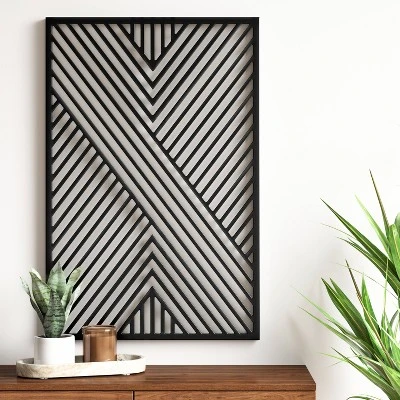 Geometric MDF Wood Wall Panel Black - Project 62ā¢
