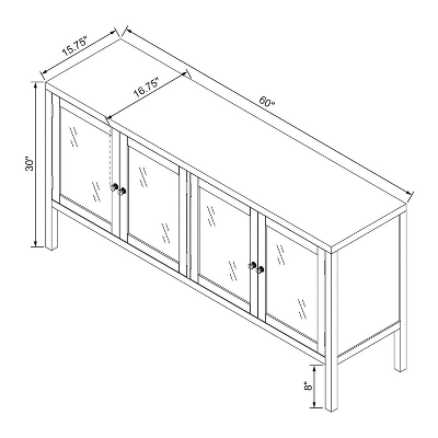 Wood & Glass 4-Door Sideboard Buffet Cabinet - Brown - Hearth & Hand⢠With Magnolia - Image 7