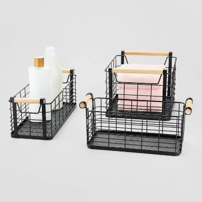 Wire Natural Wood Handles Milk Crate - Brightroom⢠- Image 3