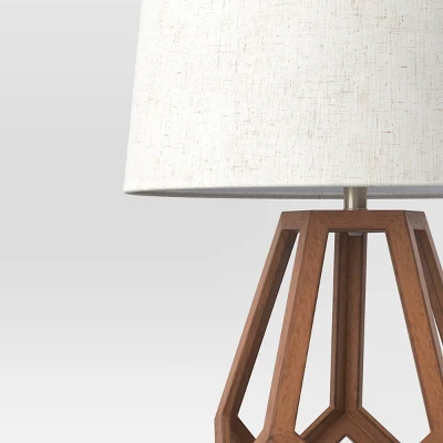 Large Wood Geo Assembled Table Lamp - Threshold⢠- Image 3