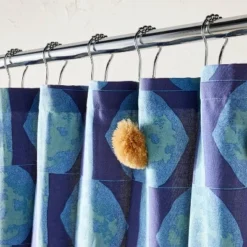 In The Name Of Love Shower Curtain With Poms Blue - Opalhouse⢠Designed By Jungalowâ˘