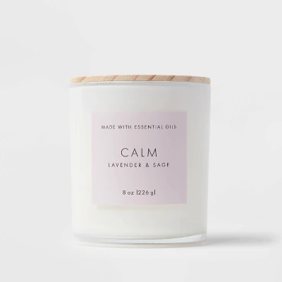 Wood Lidded Glass Wellness Calm Candle - Threshold⢠- Image 4