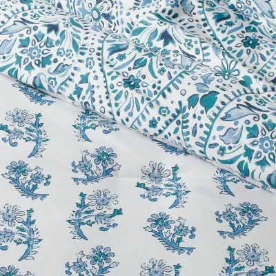 12pc Reversible Paisley Print Comforter & Sheets Set Blue/Dark Teal Blue - Threshold⢠- Image 4