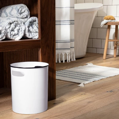 Metal Bath Wastebasket White/Black - Hearth & Hand⢠With Magnolia