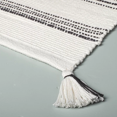 Tonal Stripes Bath Rug Sour Cream/Railroad Gray - Hearth & Hand⢠With Magnolia - Image 2