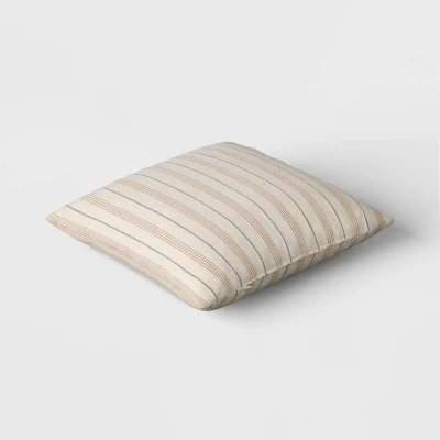 Cotton Flax Woven Striped Square Throw Pillow - Threshold⢠- Image 2