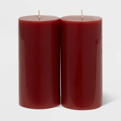 2pk Pillars Warm Cider & Cinnamon Red - Threshold⢠- Image 3