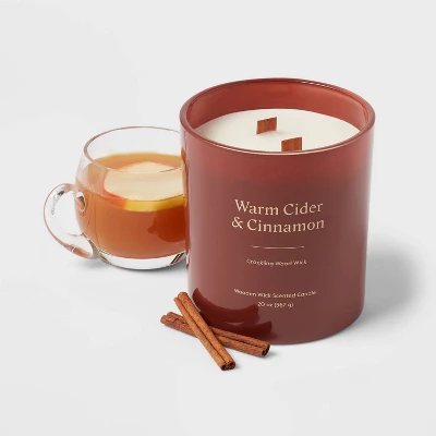 20oz Glass Woodwick Warm Cider & Cinnamon Candle - Threshold⢠- Image 2