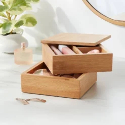 6" X 6" X 4" Square Swivel Hinge Bamboo Countertop Organizer - Brightroomâ˘
