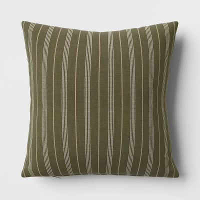 Cotton Flax Woven Striped Square Throw Pillow - Threshold⢠- Image 5
