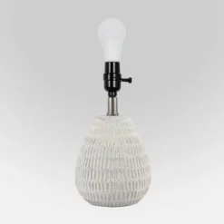 Ceramic Textured Table Lamp Base White - Thresholdâ˘