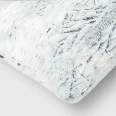 Tipped Snow Leopard Faux Fur Square Throw Pillow - Threshold⢠- Image 3