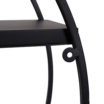 24" Diameter Sequoia Wood And Metal Round Wall Shelf - Kate & Laurel All Things Decor - Image 4